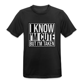 cute but taken quote - Men's Breathable T-Shirt - black - Front - AI Model Male 178 light (178cm)