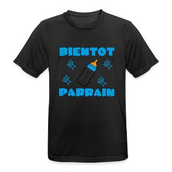 SOON TO BE A GODFATHER - Men's Breathable T-Shirt - black - Front - AI Model Male 178 light (178cm)