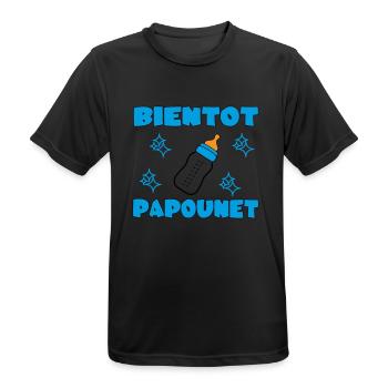 BIENTOT PAPOUNET - T-shirt respirant Homme - noir - Devant - AI Model Male 178 light (178cm)