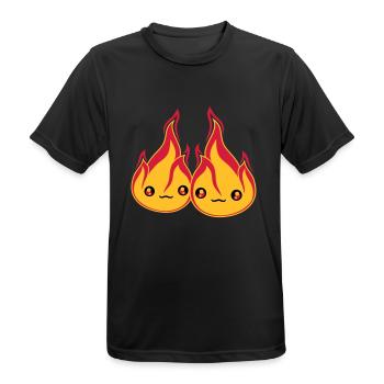 2 freunde team paar liebe paerchen verliebt gesich - Männer T-Shirt atmungsaktiv - Schwarz - Vorne - AI Model Male 178 light (178cm)