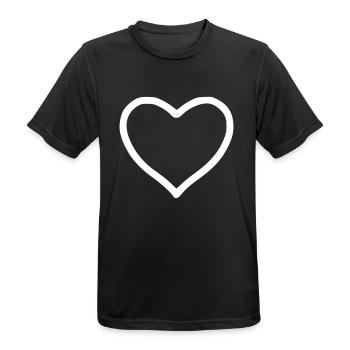 Coeur Emoji Sketch Blanc - T-shirt respirant Homme - noir - Devant - AI Model Male 178 light (178cm)