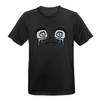 Sad crying girl face - Men's Breathable T-Shirt - black - Front - AI Model Male 178 light (178cm)