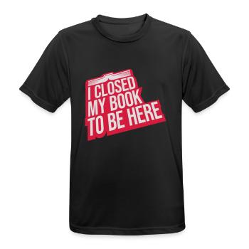 I closed my book - Männer T-Shirt atmungsaktiv - Schwarz - Vorne - AI Model Male 178 light (178cm)