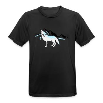 Wolf Mountains 02 - Men's Breathable T-Shirt - black - Front - AI Model Male 178 light (178cm)