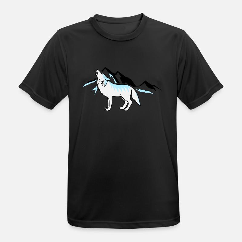 Wolf Mountains 02 - Men's Breathable T-Shirt - black