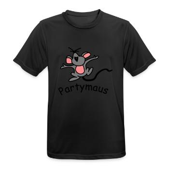 Partymaus - T-shirt respirant Homme - noir - Devant - AI Model Male 178 light (178cm)