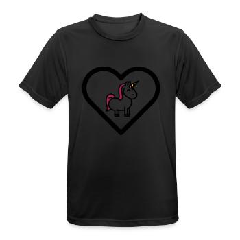 Heart unicorns unicorns girls children cute fairy tales - Men's Breathable T-Shirt - black - Front - AI Model Male 178 light (178cm)