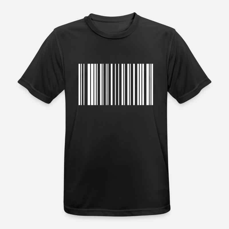 Peace Barcode Friedenszeichen Strichcode Symbol - Men's Breathable T-Shirt - black