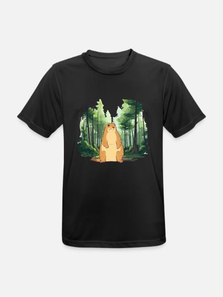 Strong groundhog nature landscape - Men's Breathable T-Shirt - black