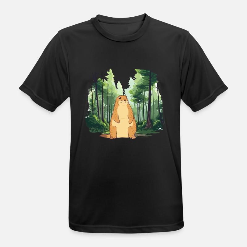 Strong groundhog nature landscape - Men's Breathable T-Shirt - black