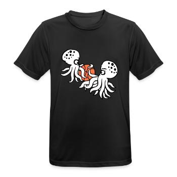 2 Octopus basket-ball jouer au ballon Sport d’équipe Hobby - T-shirt respirant Homme - noir - Devant - AI Model Male 178 light (178cm)