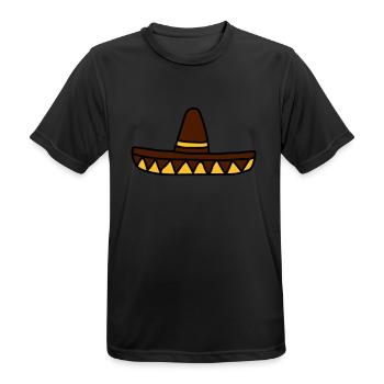 sombrero mexikaner lustig suedamerika siesta spani - Männer T-Shirt atmungsaktiv - Schwarz - Vorne - AI Model Male 178 light (178cm)