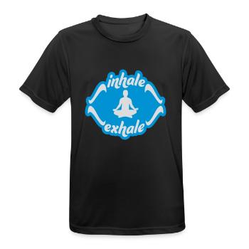 inhale exhale yoga Zitat - Männer T-Shirt atmungsaktiv - Schwarz - Vorne - AI Model Male 178 light (178cm)