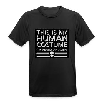 human costume alien Zitat - Männer T-Shirt atmungsaktiv - Schwarz - Vorne - AI Model Male 178 light (178cm)