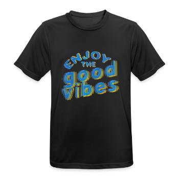 Good Vibes (lettering) 02 - Men's Breathable T-Shirt - black - Front - AI Model Male 178 light (178cm)
