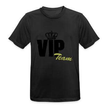 vip team - Men's Breathable T-Shirt - black - Front - AI Model Male 178 light (178cm)