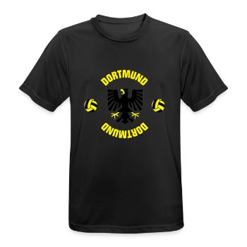 Dortmund (ID: 001013) - Männer T-Shirt atmungsaktiv - Schwarz - Vorne - AI Model Male 178 light (178cm)
