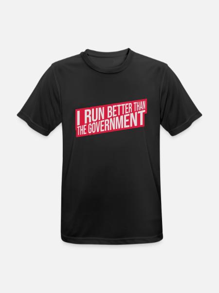 run better than government - Men's Breathable T-Shirt - black