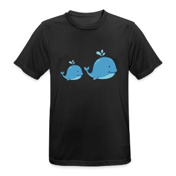 Sweet whales - Men's Breathable T-Shirt - black - Front - AI Model Male 178 light (178cm)