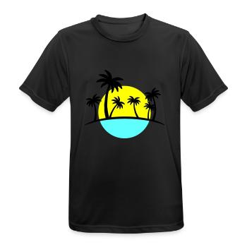 Palmiers de plage 3 - T-shirt respirant Homme - noir - Devant - AI Model Male 178 light (178cm)