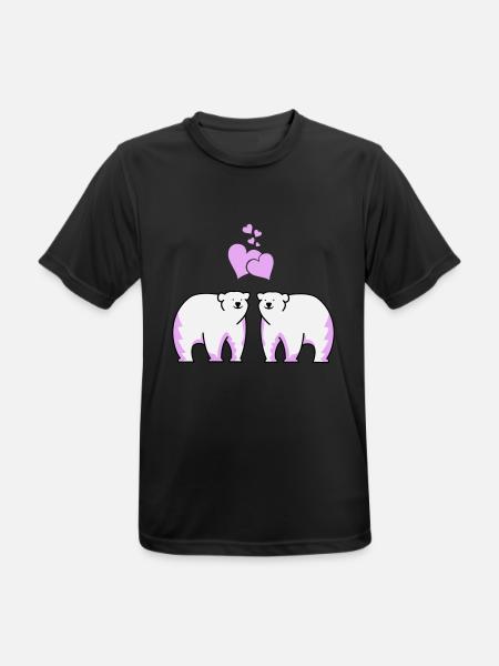 Eisbären verliebt - Männer T-Shirt atmungsaktiv - Schwarz