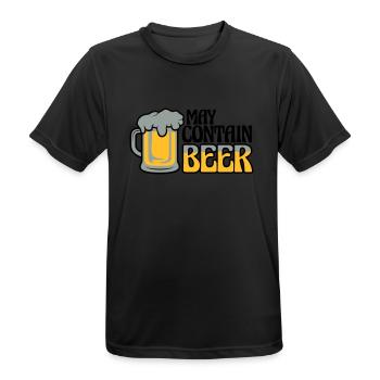 May Contain Beer Spruch - Männer T-Shirt atmungsaktiv - Schwarz - Vorne - AI Model Male 178 light (178cm)