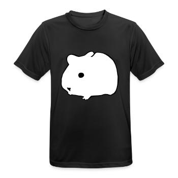 Hamster Cute Animal Rodent Animals Pet Vector 1 - Men's Breathable T-Shirt - black - Front - AI Model Male 178 light (178cm)