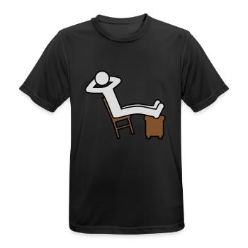 Man rests - Men's Breathable T-Shirt - black - Front - AI Model Male 178 light (178cm)