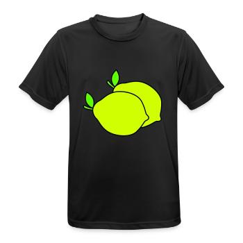 lemons - Men's Breathable T-Shirt - black - Front - AI Model Male 178 light (178cm)