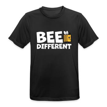 bee different Spruch Zitat - Männer T-Shirt atmungsaktiv - Schwarz - Vorne - AI Model Male 178 light (178cm)
