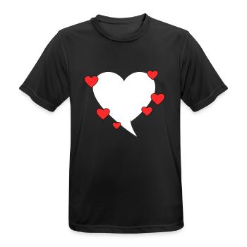 Speech bubble with hearts - Men's Breathable T-Shirt - black - Front - AI Model Male 178 light (178cm)