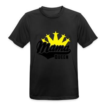 QUEEN Mama Krone 2C - Männer T-Shirt atmungsaktiv - Schwarz - Vorne - AI Model Male 178 light (178cm)