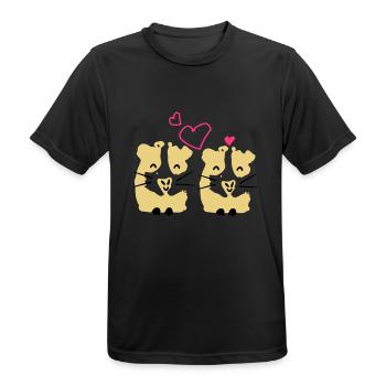 Gini mignon de porc Guinée couple cochon - T-shirt respirant Homme - noir - Devant - AI Model Male 178 light (178cm)