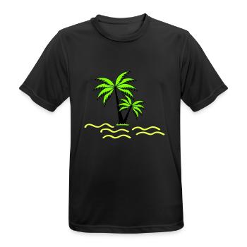 Palmiers - T-shirt respirant Homme - noir - Devant - AI Model Male 178 light (178cm)