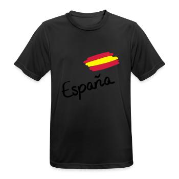 spain__f3 - T-shirt respirant Homme - noir - Devant - AI Model Male 178 light (178cm)