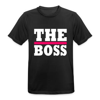 The boss - T-shirt respirant Homme - noir - Devant - AI Model Male 178 light (178cm)