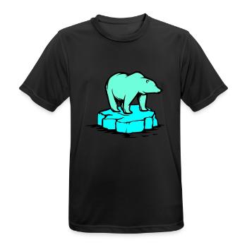 ours blanc - T-shirt respirant Homme - noir - Devant - AI Model Male 178 light (178cm)