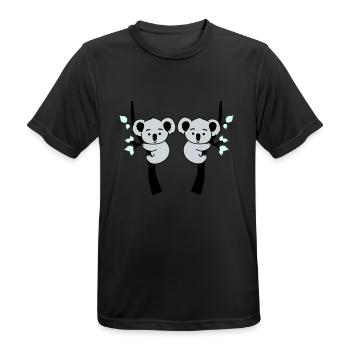 Koala Bear Comic Tree 2 - Men's Breathable T-Shirt - black - Front - AI Model Male 178 light (178cm)