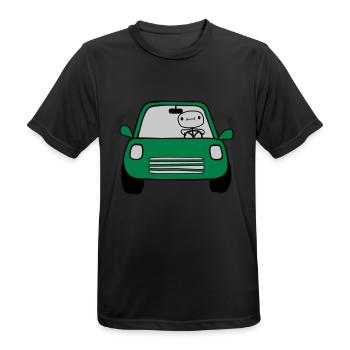 Fahrer Comic Auto - Männer T-Shirt atmungsaktiv - Schwarz - Vorne - AI Model Male 178 light (178cm)