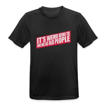 being old people age - Männer T-Shirt atmungsaktiv - Schwarz - Vorne - AI Model Male 178 light (178cm)