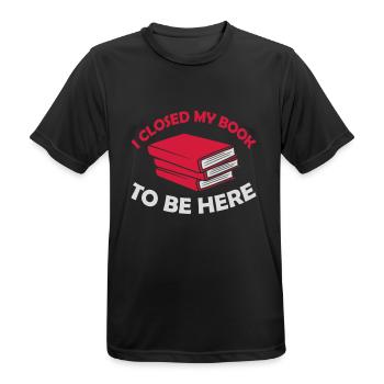 I closed my book - Männer T-Shirt atmungsaktiv - Schwarz - Vorne - AI Model Male 178 light (178cm)