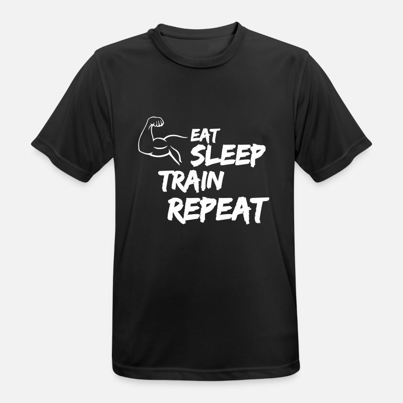 Manger Dormir Train Répéter - T-shirt respirant Homme - noir