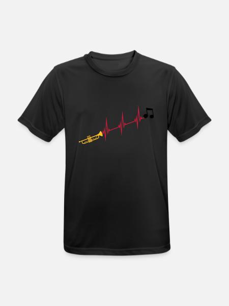 Musical note heartbeat trumpet - Men's Breathable T-Shirt - black