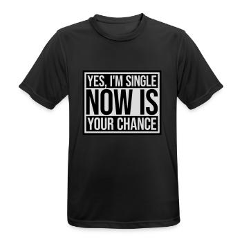 single now your chance - Männer T-Shirt atmungsaktiv - Schwarz - Vorne - AI Model Male 178 light (178cm)