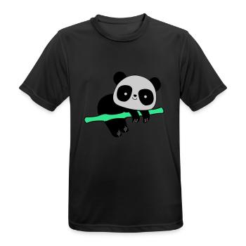 Panda - T-shirt respirant Homme - noir - Devant - AI Model Male 178 light (178cm)