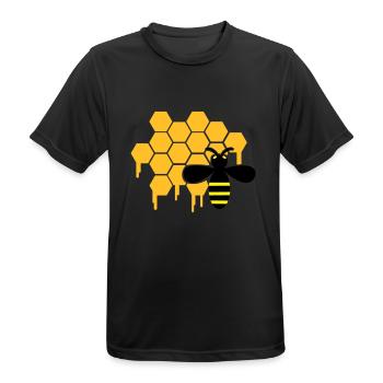 honey_wespe_02 - Männer T-Shirt atmungsaktiv - Schwarz - Vorne - AI Model Male 178 light (178cm)