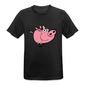 flying pig - Männer T-Shirt atmungsaktiv - Schwarz - Vorne - AI Model Male 178 light (178cm)