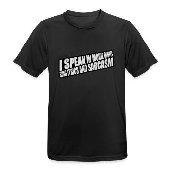 parler des paroles et du sarcasme - T-shirt respirant Homme - noir - Devant - AI Model Male 178 light (178cm)