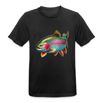 Truite arc-en-ciel - T-shirt respirant Homme - noir - Devant - AI Model Male 178 light (178cm)