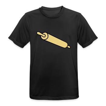 rolling_pin - T-shirt respirant Homme - noir - Devant - AI Model Male 178 light (178cm)
